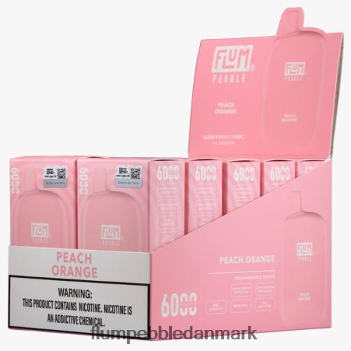 FLUM PEBBLES 6000 pust 10 pakker fersken appelsin H2LZ6X63 Flum Pebbles Vape Danmark
