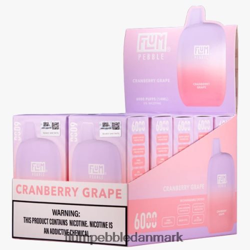 FLUM PEBBLES 6000 pust 10 pakker tranebærdrue H2LZ6X28 Flum Pebbles Flavors List