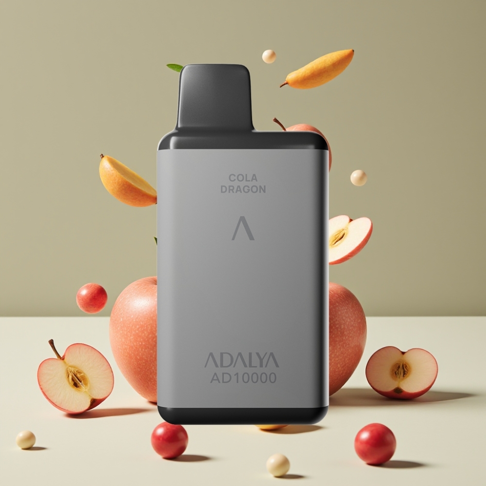Adalya AD 10000 Puffs Engangs Vape Dansk Engros – Rumgrå, To Æbler, 14 ml, 2% Nikotin, Opladningsbar USB-C