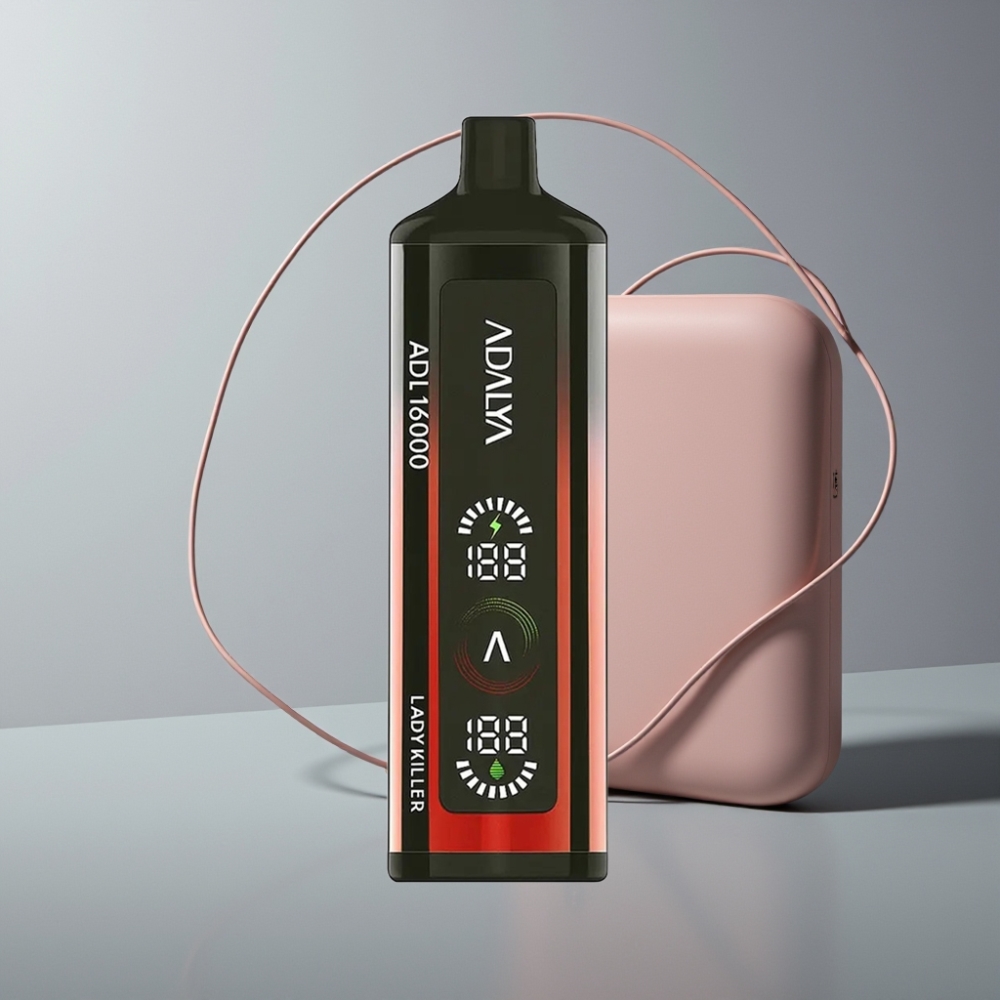 Adalya ADL 16000 PRO Puffs Engangs Vape Dansk Engros - 25ml E-væske, 1000 mAh, USB-C, Digital Skærm, Smart Mesh Coil, Lady Killer