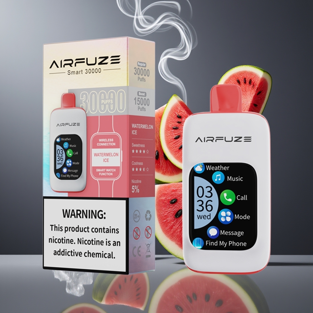 AirFuze Smart 30000 Puffs Dansk Engros Disposable Pod med Vandmelon Is, 5% Nikotin, 900mAh, Type-C