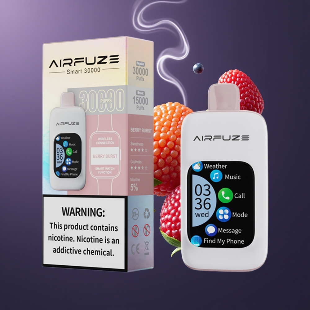 AirFuze Smart 30000 Puffs Disposable Pod Dansk Engros – 5% Nicotin, 900mAh, Type-C, Bær-Eksplosion