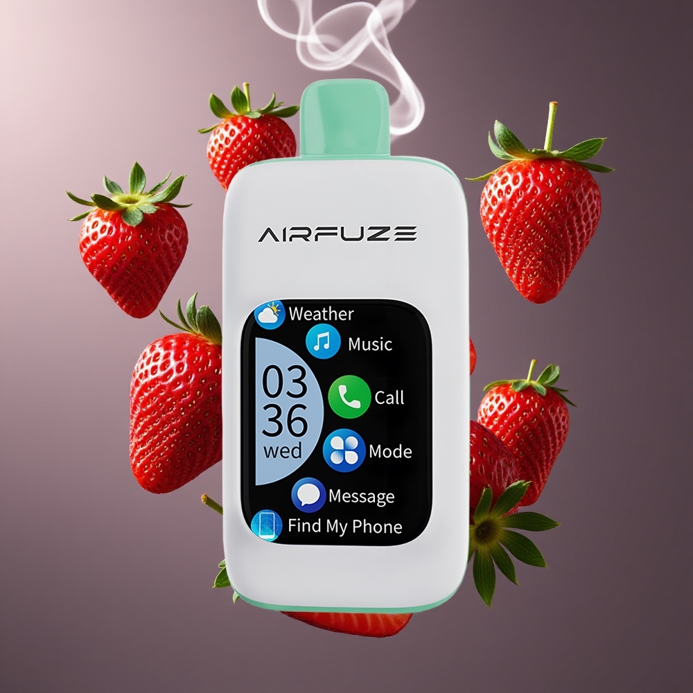 AirFuze Smart 30000 Puffs Disposable Pod Dansk engros med 5% nikotin, Type-C opladning og Jordbær Sommertid