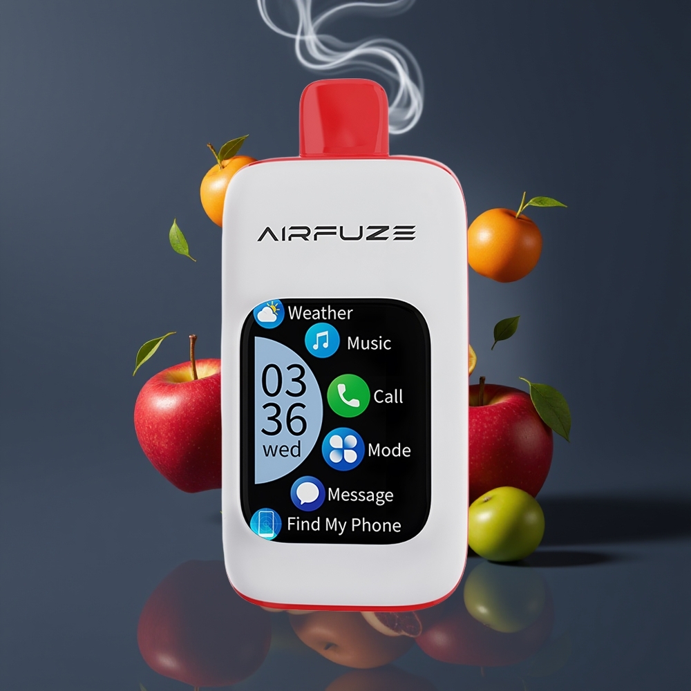 AirFuze Smart 30000 Puffs Engros Dansk Disposable Pod med Triple Æble og 5% Nikotin, 900mAh Type-C