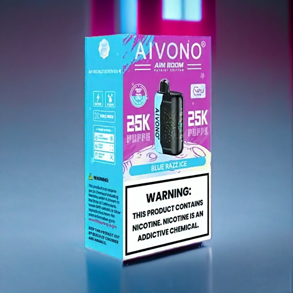 Aivono AIM BOOM 25000 Puffs Dansk engros - Blå Hindbær Is - 0%-5% Nikotin - 650mAh - Type-C