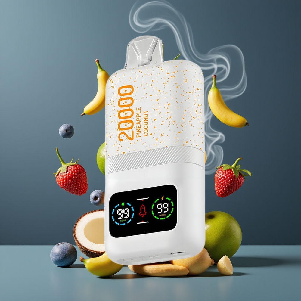 Aivono AIM MAGIC 20000 Puffs Dansk engros – 26ml E-liquid, Dual Mesh Coils, LCD Display, Ananas Kokos (Pineapple Coconut)