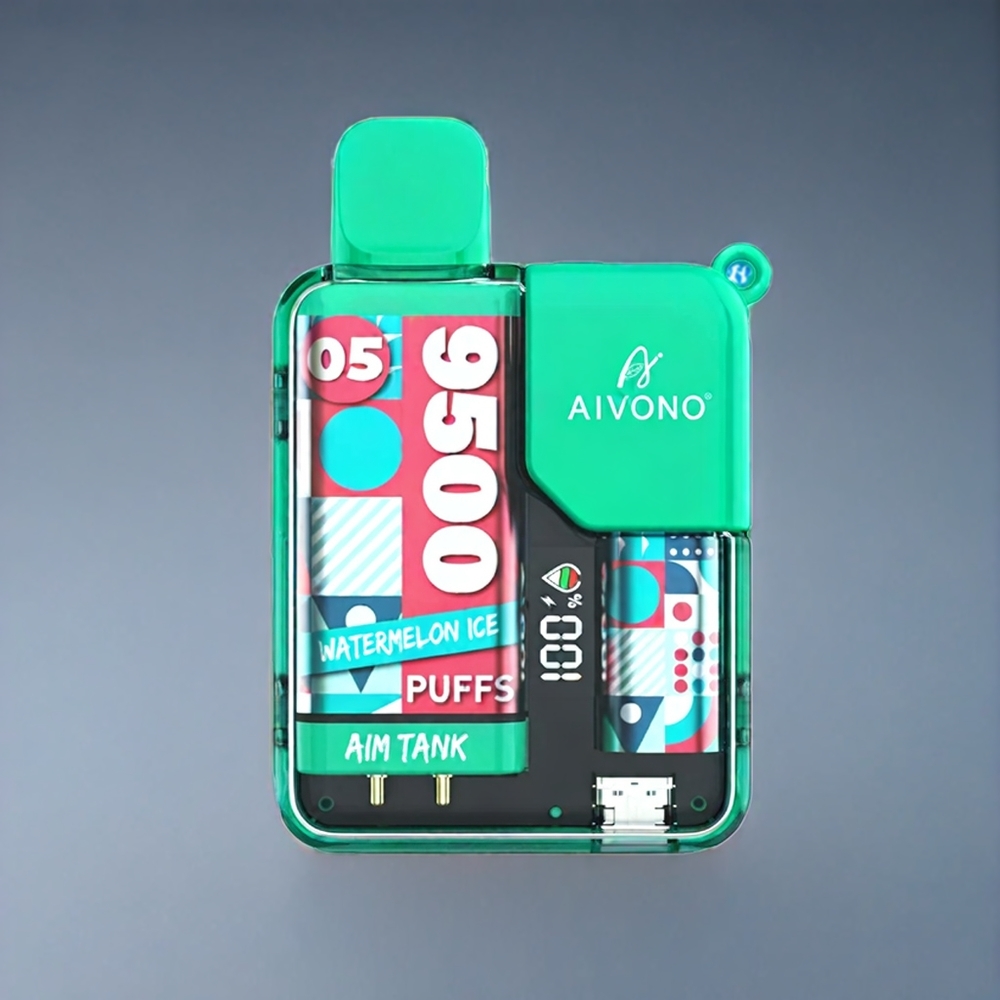 Aivono AIM-TANK 9500 Puffs Dansk Engros - 18ml E-væske, 650mAh Batteri, LCD Skærm, Vandmelon Is