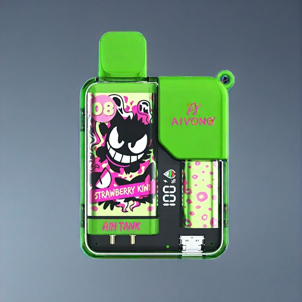 Aivono AIM-TANK 9500 Puffs Dansk Engros med Jordbær Kiwi - 18ml E-væske, 650mAh Batteri, LCD Display