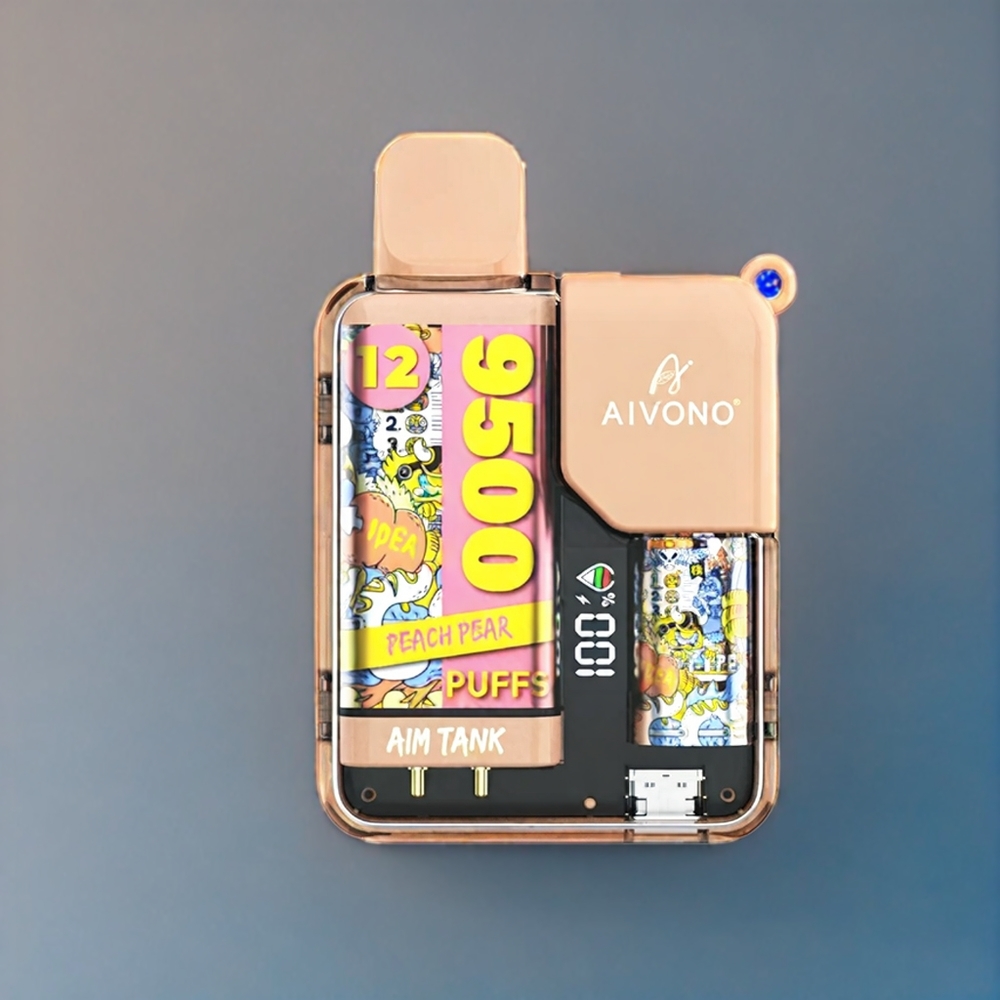 Aivono AIM-TANK 9500 Puffs Dansk engros med 18ml E-væske og 650mAh batteri - Fersken Pære