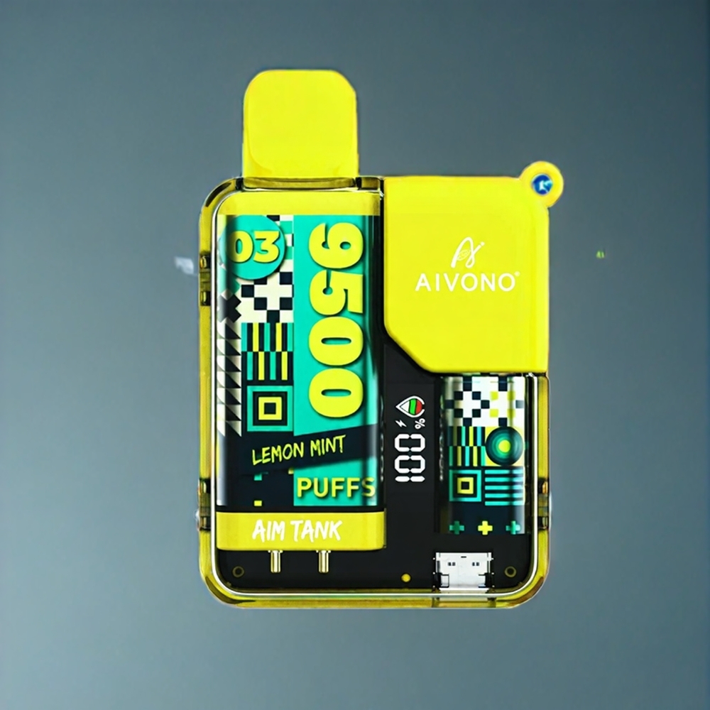 Aivono AIM-TANK 9500 Puffs Dansk engros med 18ml e-væske, 650mAh batteri og Citron-Mynte smag