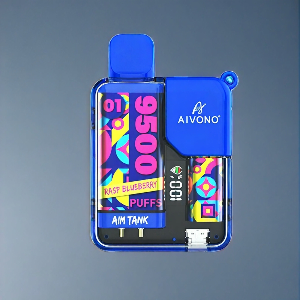 Aivono AIM-TANK 9500 Puffs Dansk engros med 18ml e-væske og 650mAh batteri - Hindbær Blåbær