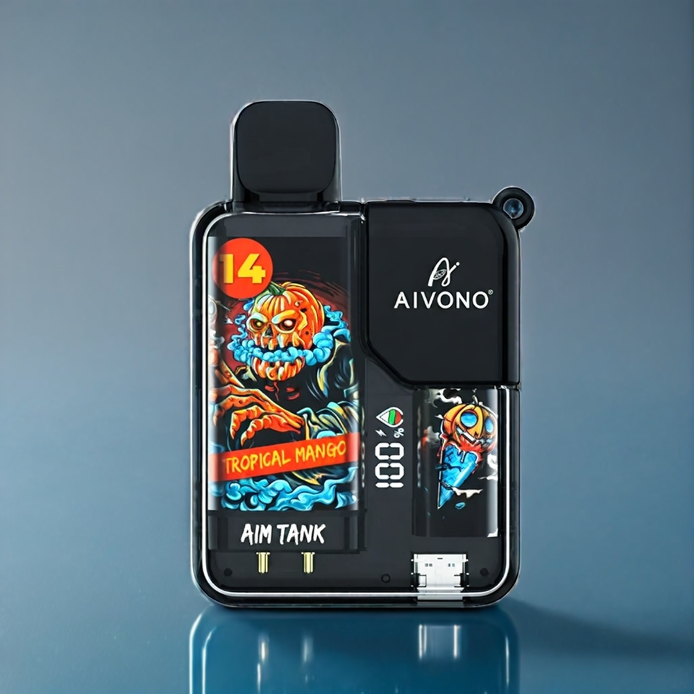 Aivono AIM-TANK 9500 Puffs Dansk engros med Tropisk Mango - 18ml, 650mAh, LCD-skærm