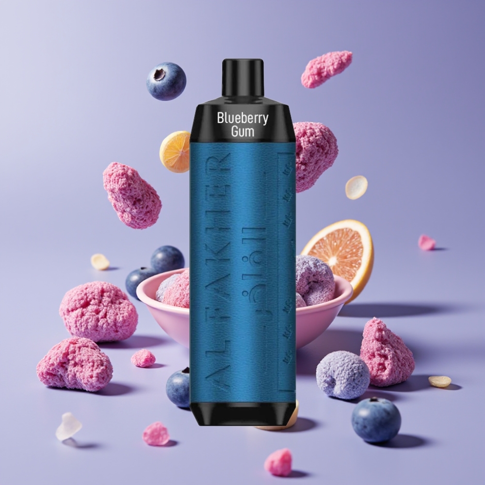 Al Fakher Crown Bar 8000 Crystal Engangs Vape Dansk Engros – Blåbær Tyggegummi, 18ml e-Væske, 8000 Pust, Type-C Opladning