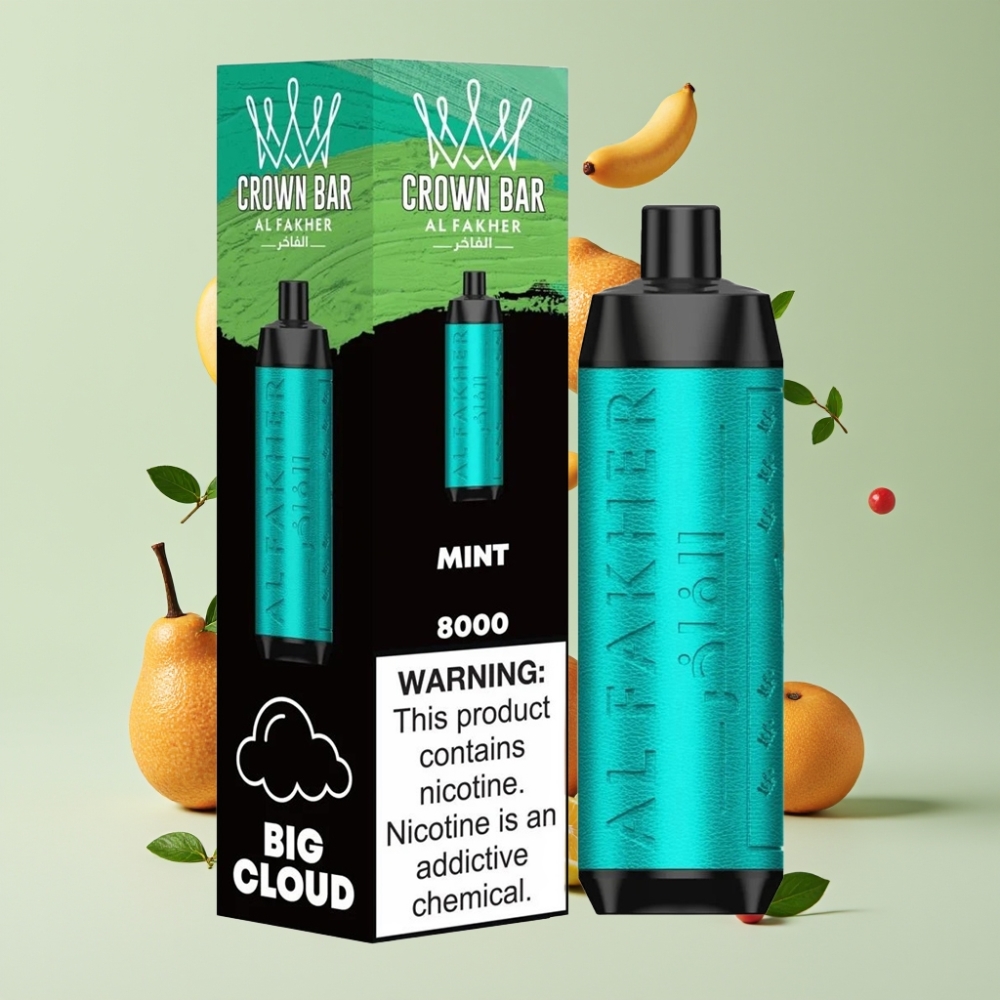 Al Fakher Crown Bar 8000 Crystal Engangs Vape Dansk Engros med 5mg Nikotin og Mynte