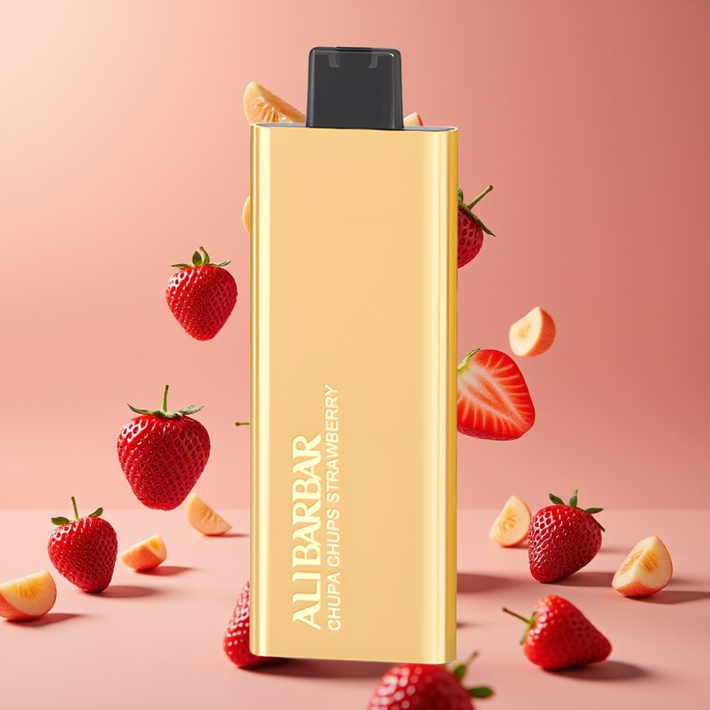 Alibarbar Pandora 7000 Puffs Dansk Engros Vape til Engangsbrug Jordbær (Strawberry) 17 ml 1.0 Ohm