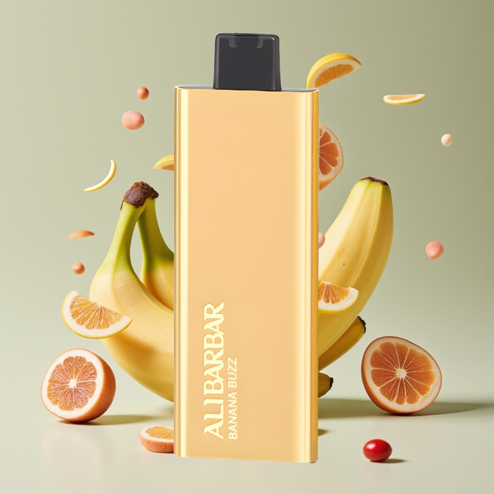 Alibarbar Pandora 7000 Puffs Vape til Engangsbrug Banan Buzz Dansk Engros - 17 ml, 1.0 Ohm, 18 Smagsvarianter