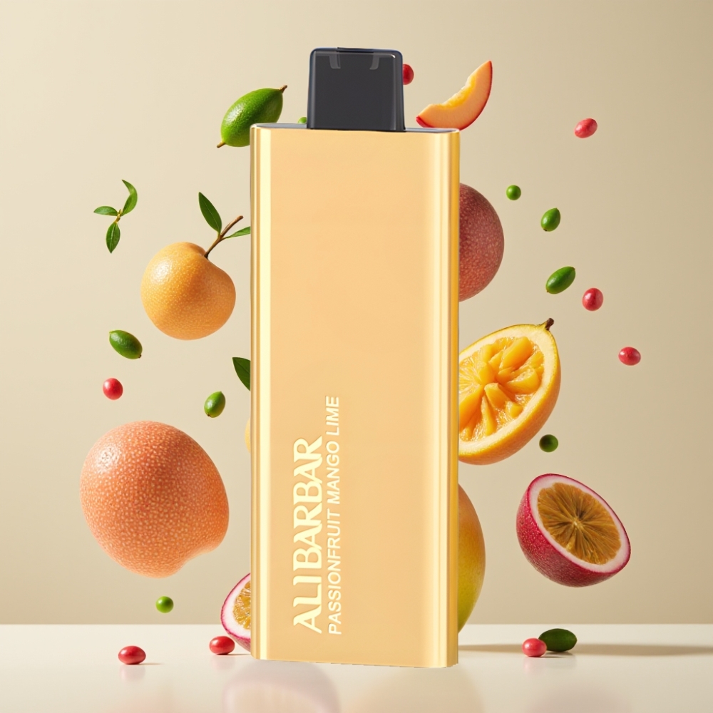 Alibarbar Pandora 7000 Puffs Vape til Engangsbrug Dansk Engros - 17 ml - 1.0 Ohm - Passionsfrugt Mango Lime