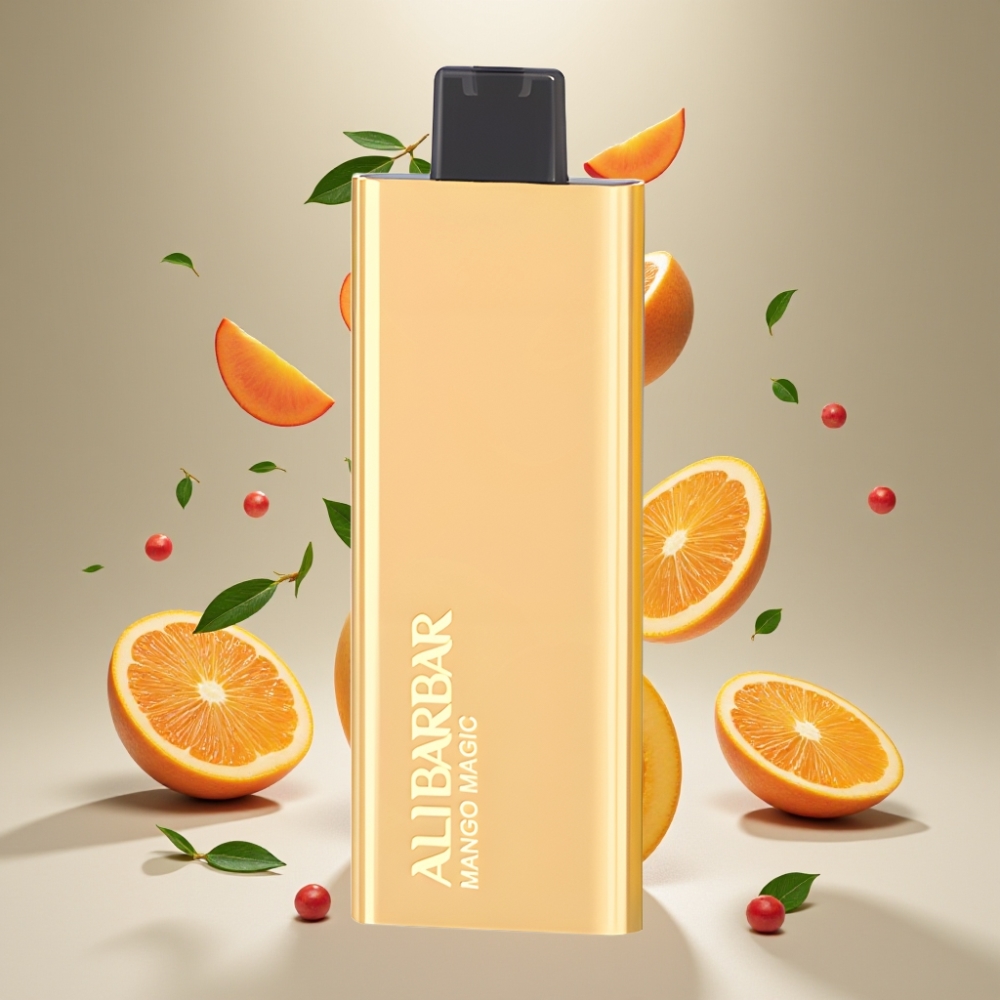 Alibarbar Pandora 7000 Puffs Vape til Engangsbrug Mango Magi Dansk Engros – 17 ml, 1.0 Ohm, 70 g