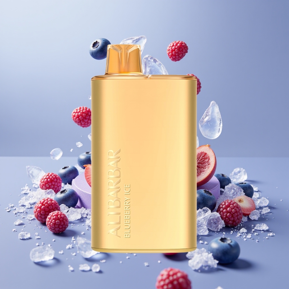 Alibarbar Rich 8000 Puffs Dansk Engros Vape til Engangsbrug Blåbær Is med 20ml Eliquid og 2000 mAh Batteri