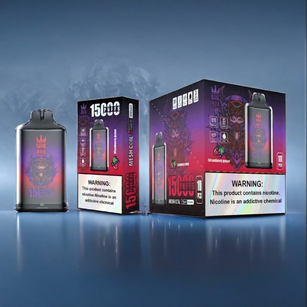 Bang Box 15000 Puffs Dansk engros - Jordbær Drue (23ml, 0%/2%/3%/5%, 650mAh, TYPE-C)