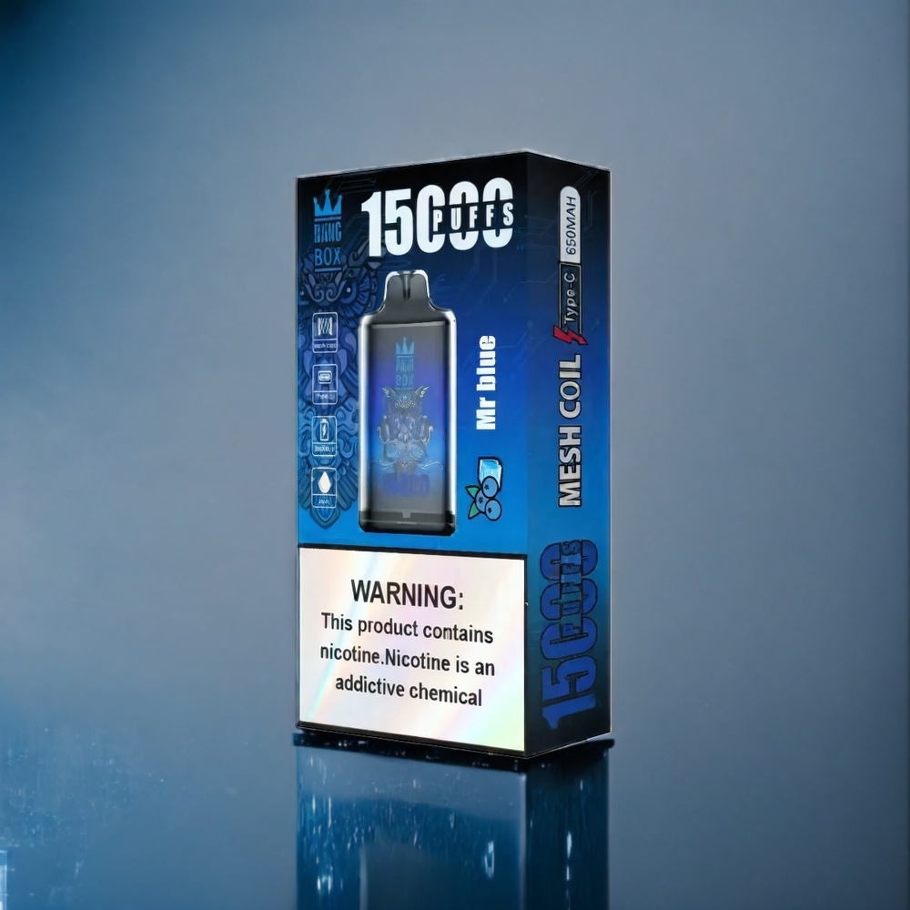 Bang Box 15000 Puffs Dansk engros med 23ml e-væske og 650mAh batteri - Hr. Blå