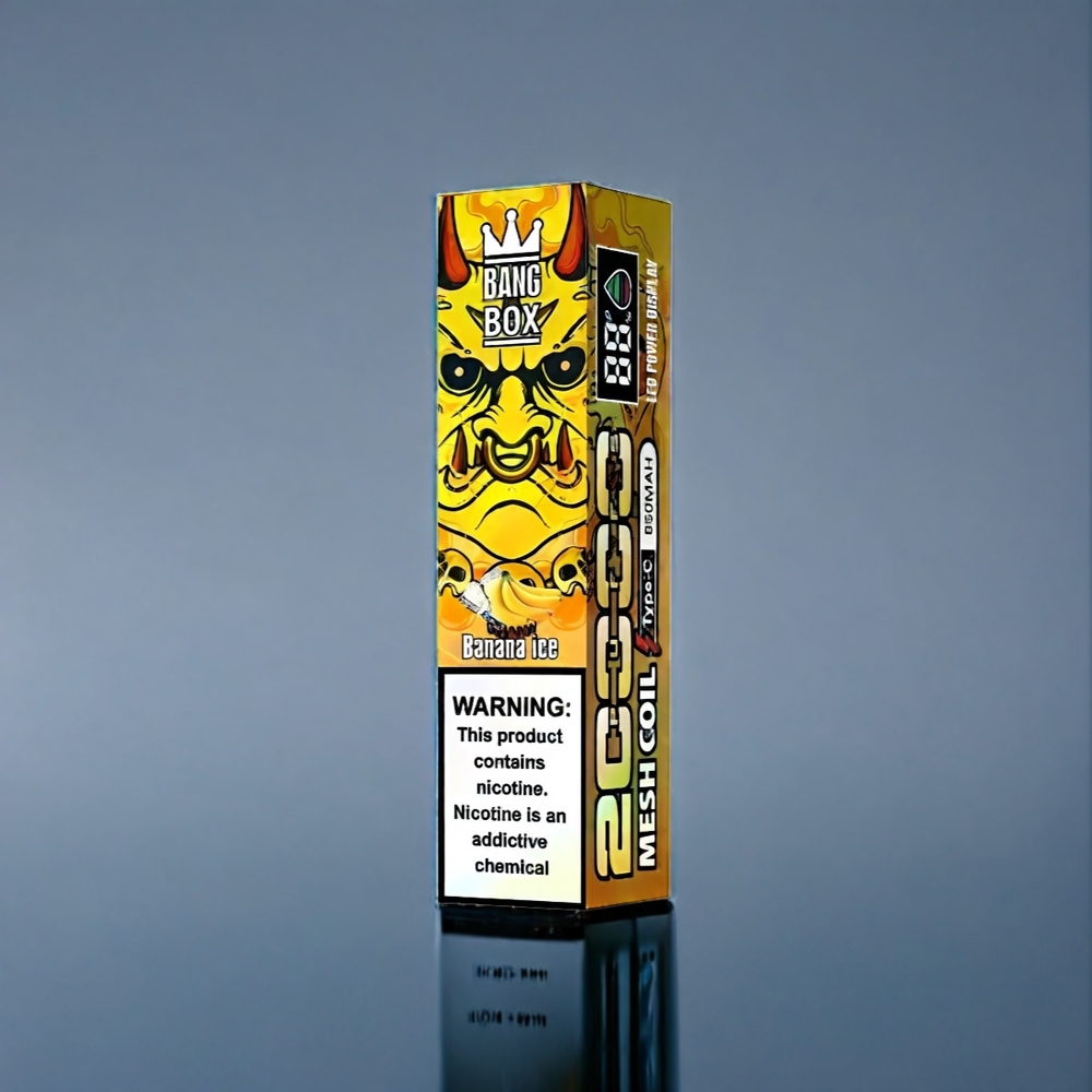 Bang Box 20000 Puffs Bananis Is Dansk engros med 35ml E-væske og 850mah Opladning