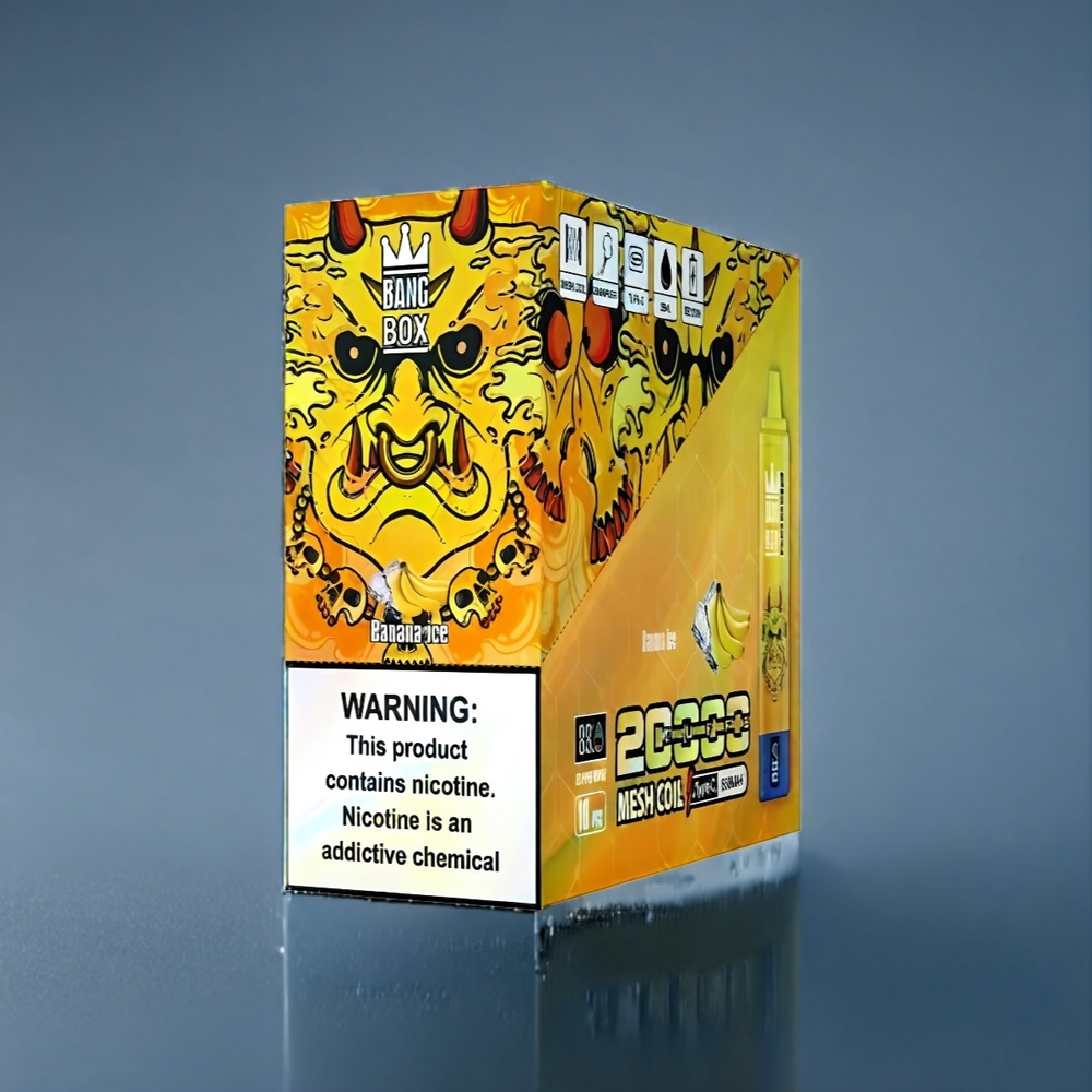 Bang Box 20000 Puffs Bananis Is Dansk engros med 35ml E-væske og 850mah Opladning