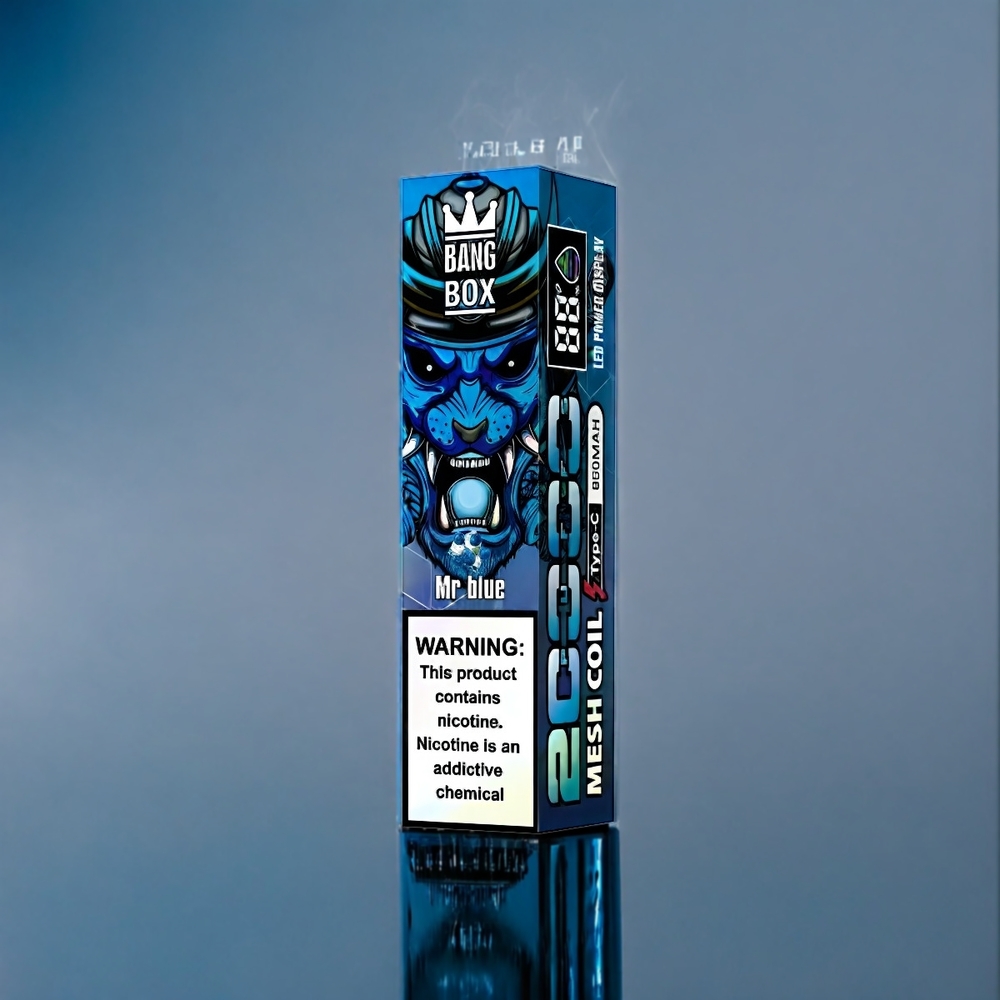 Bang Box 20000 Puffs Dansk Engros - 35ml, 5% Nikotin, 12 Smagsvarianter, Mr Blå