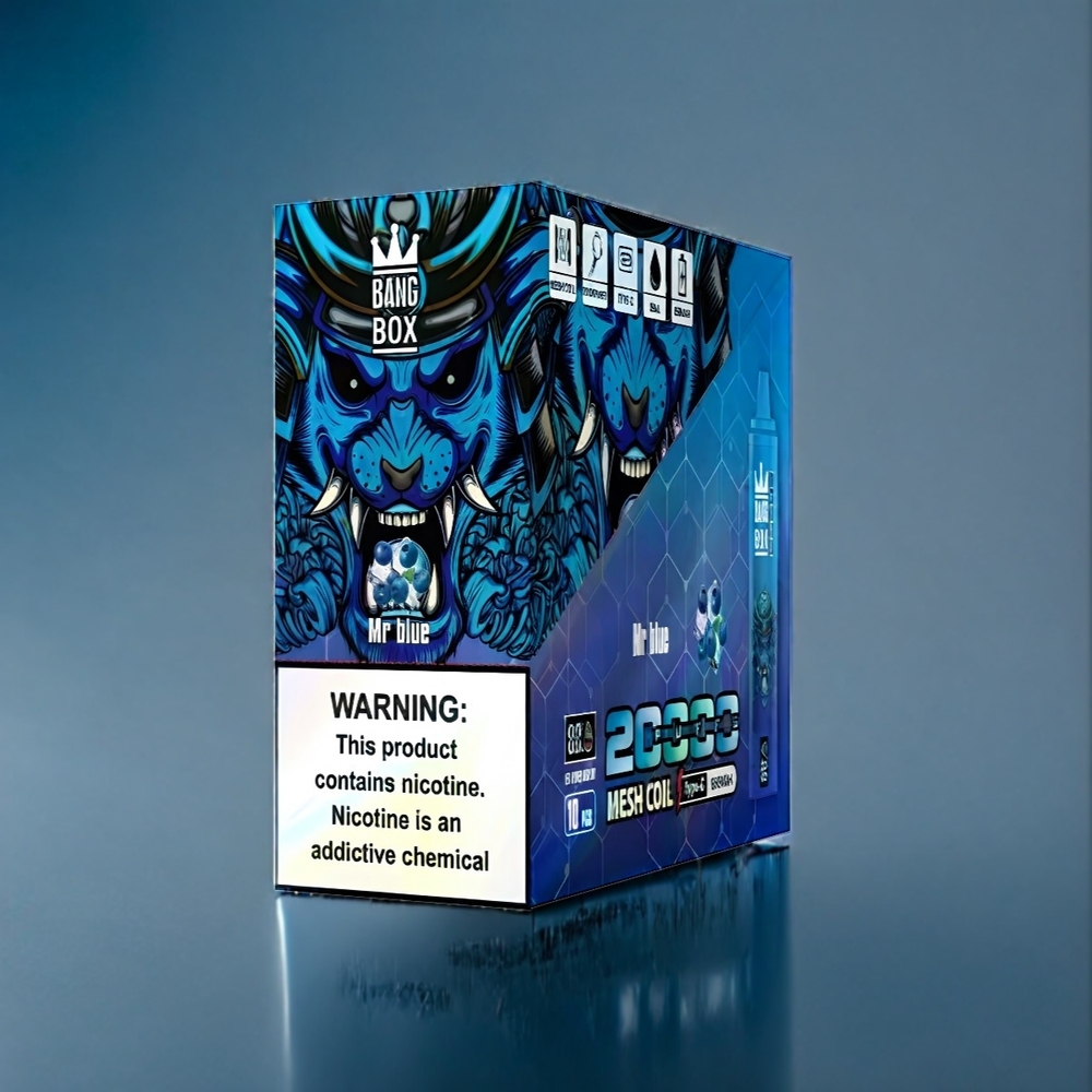 Bang Box 20000 Puffs Dansk Engros - 35ml, 5% Nikotin, 12 Smagsvarianter, Mr Blå