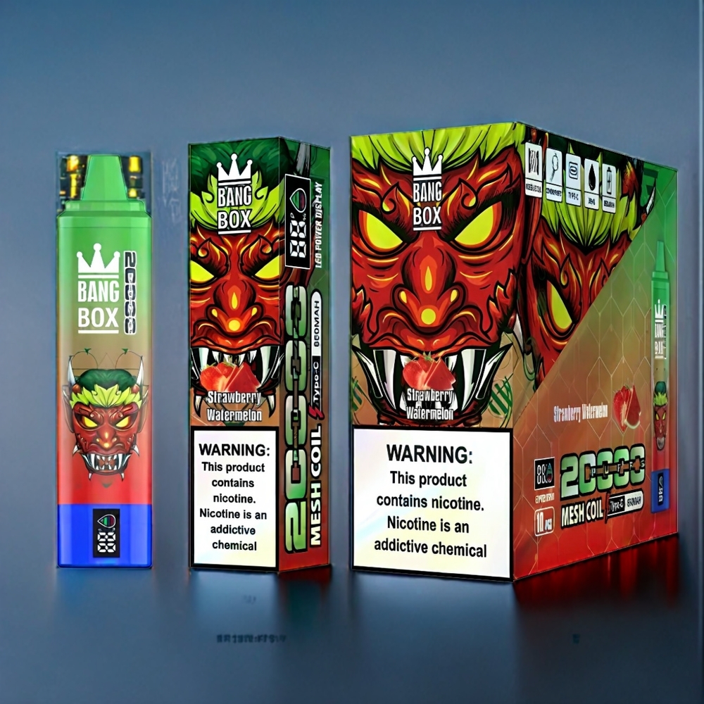 Bang Box 20000 Puffs Dansk Engros med Jordbær/Vandmelon, 35ml E-væske, 850mAh, Mesh spole