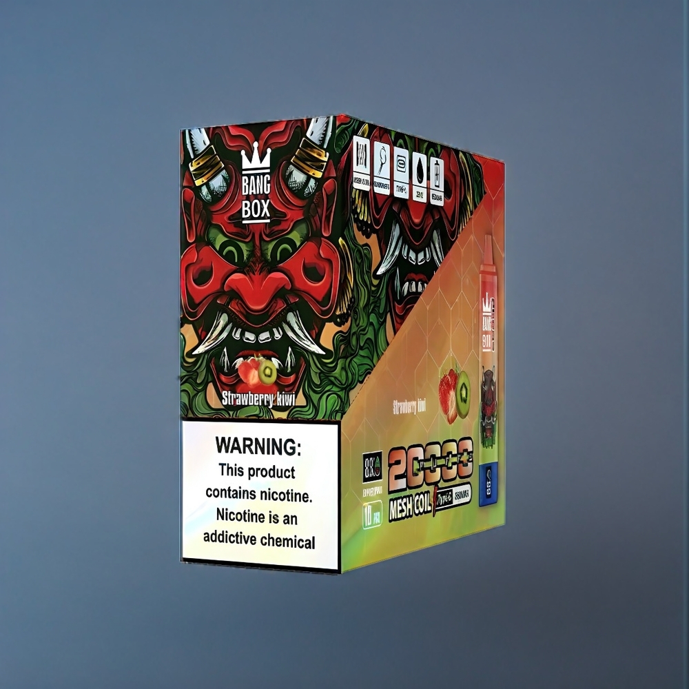 Bang Box 20000 Puffs Dansk engros med 35ml E-væske og Jordbær-Kiwi