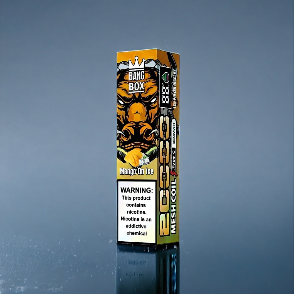 Bang Box 20000 Puffs Dansk engros med 35ml E-væske og Mango På Is