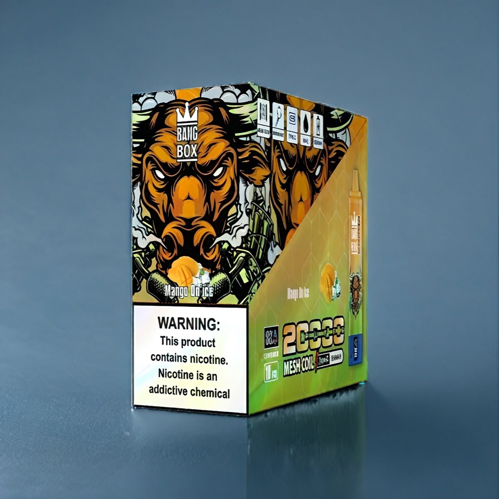 Bang Box 20000 Puffs Dansk engros med 35ml E-væske og Mango På Is