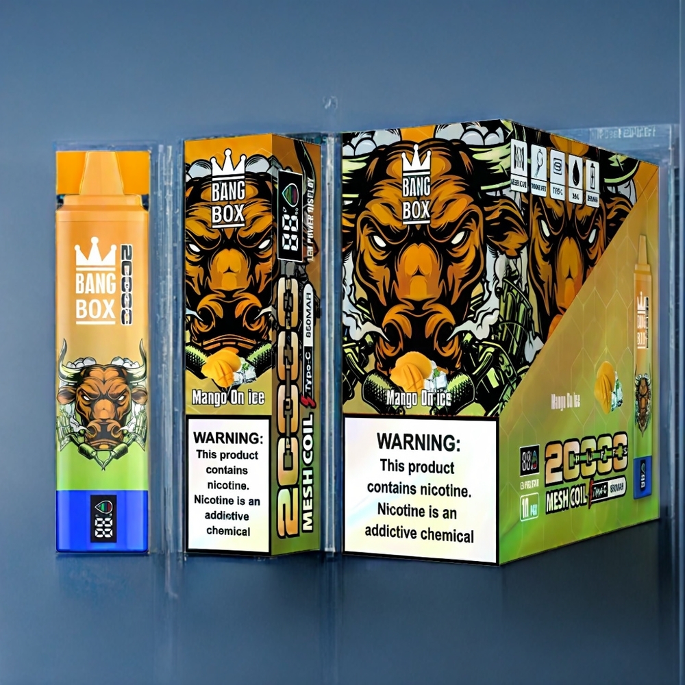 Bang Box 20000 Puffs Dansk engros med 35ml E-væske og Mango På Is