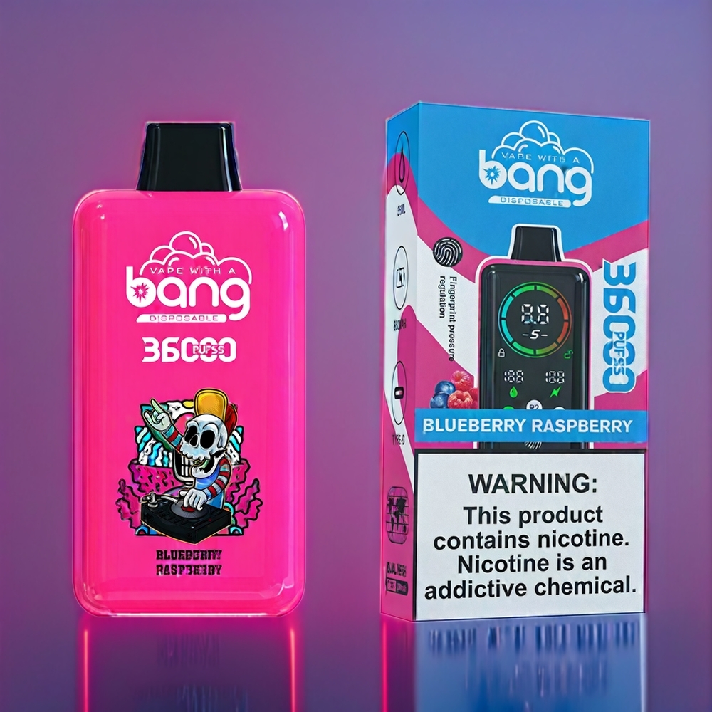 Bang 36000 Power Dansk Engros Engangs vape Blåbær Hindbær med 36ml E-væske og 850mAh Battery