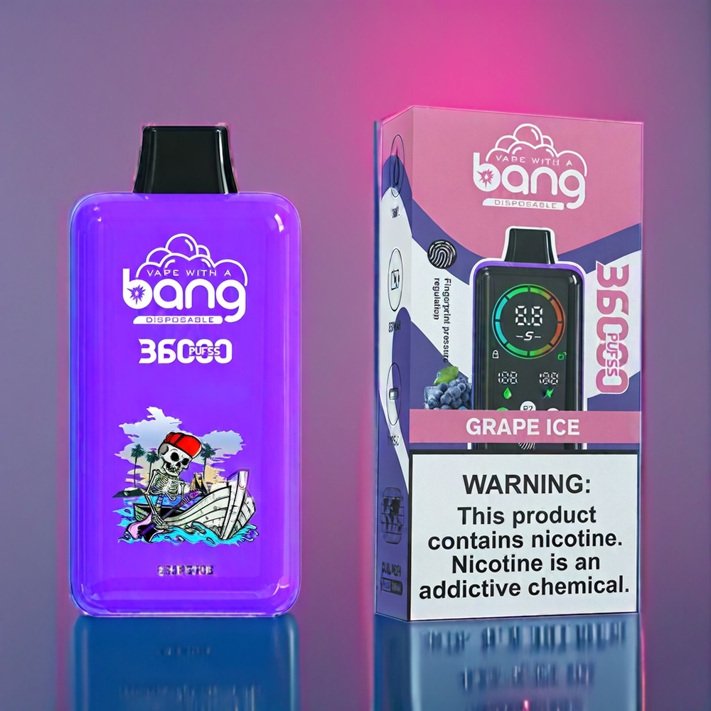 Bang 36000 Power Engangs vape Dansk Engros - 36ml E-væske, 36000 Puffs, 5% Nikotin - Grape Is