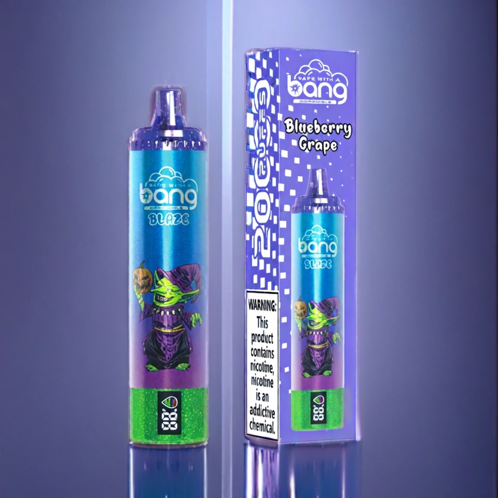 Bang Blaze Tornado 20000 Puffs Engangs Vape med Dansk engros - Type-C Opladning, Tilpasselig Luftflow, Blåbær Drue