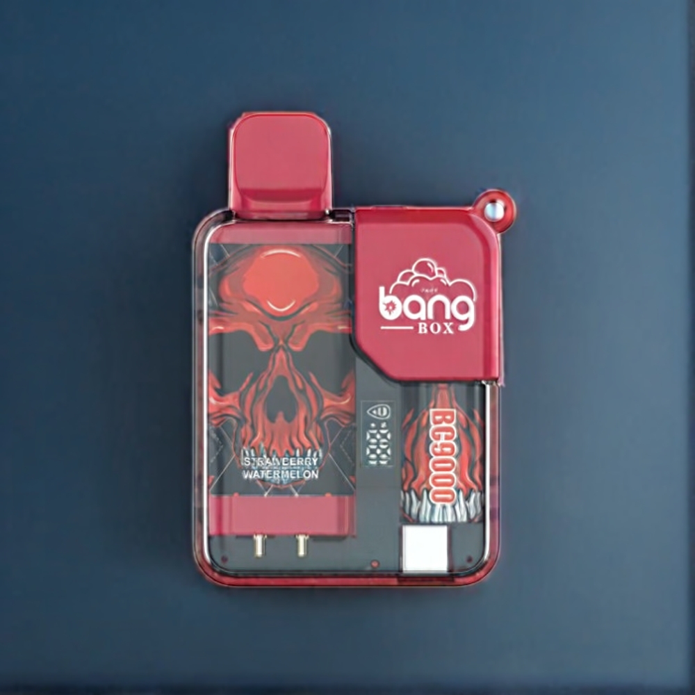 Bang Box 9000 Puffs Dansk Engros - Jordbær Vandmelon - 14ml - 5% Nikotin - Type-C Opladning