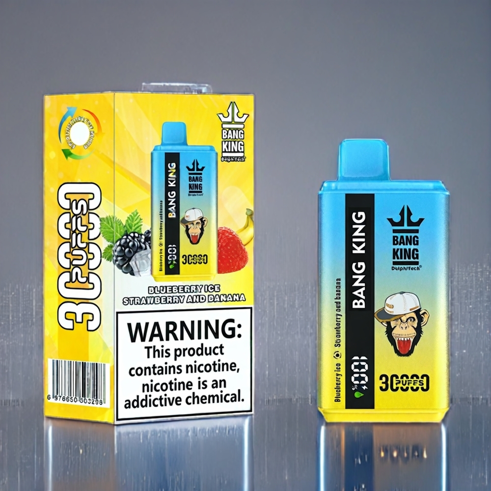Bang King 30000 Puffs Dansk Engros Engangs vape Blåbær Is Jordbær Og Banan 36ml 550mAh