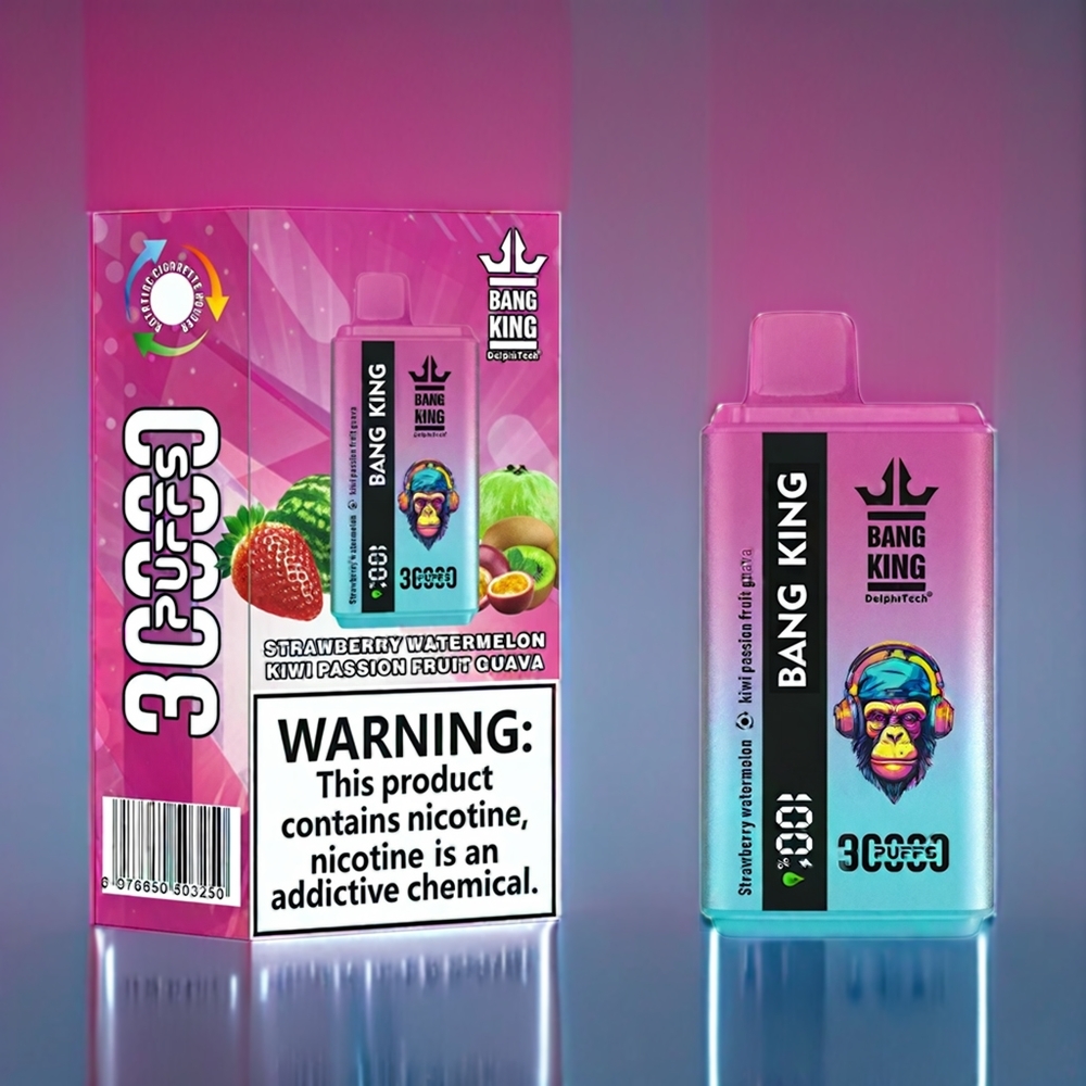 Bang King 30000 Puffs Dansk Engros Engangs vape Jordbær Vandmelon Kiwi Passionsfrugt Guava 36ml 550mAh