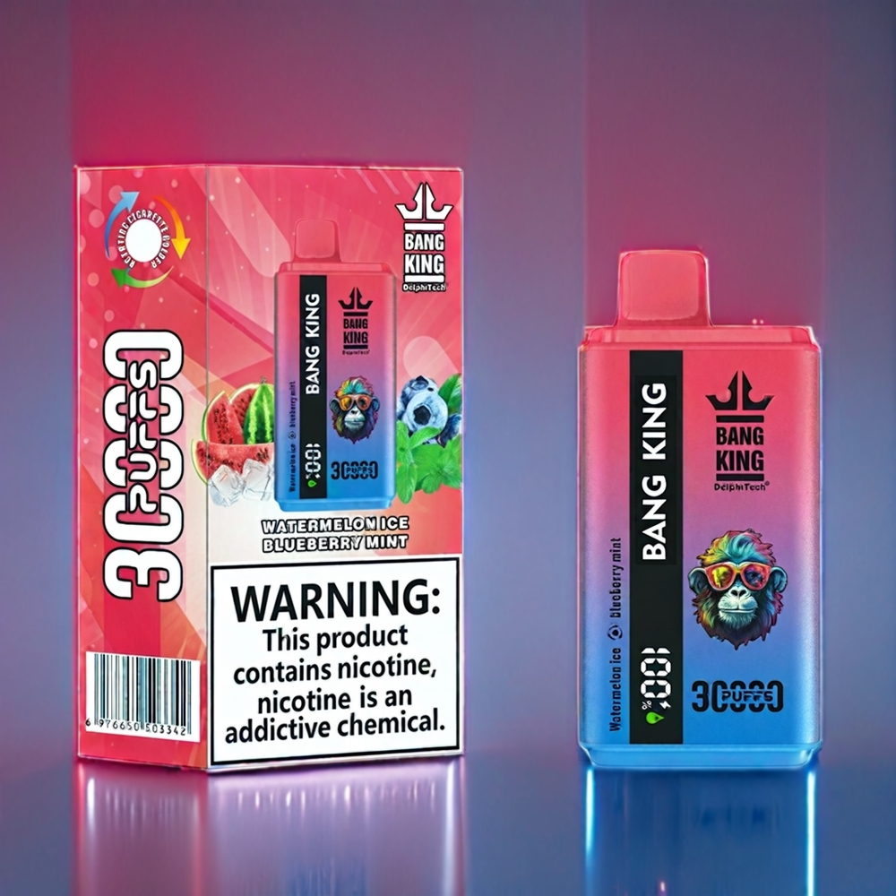 Bang King 30000 Puffs Dansk Engros Engangs vape Vandmelon Is Blåbær Mynte