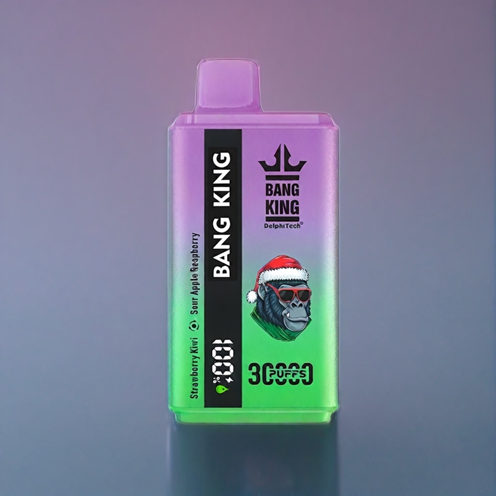 Bang King 30000 Puffs Engangs Vape Dansk Engros - Jordbær Kiwi Sur Æble Hindbær
