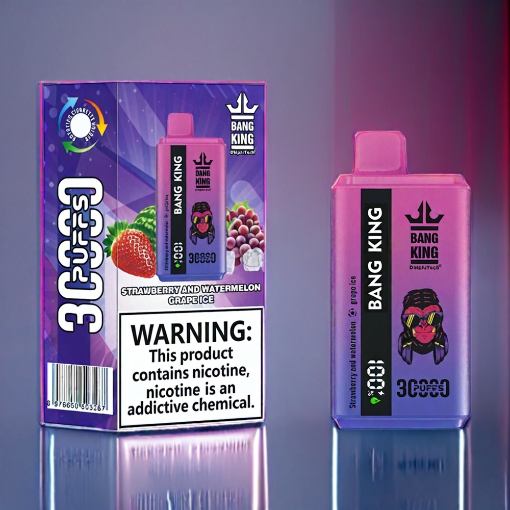 Bang King 30000 Puffs Engangs Vape Dansk Engros - Jordbær Og Vandmelon Is