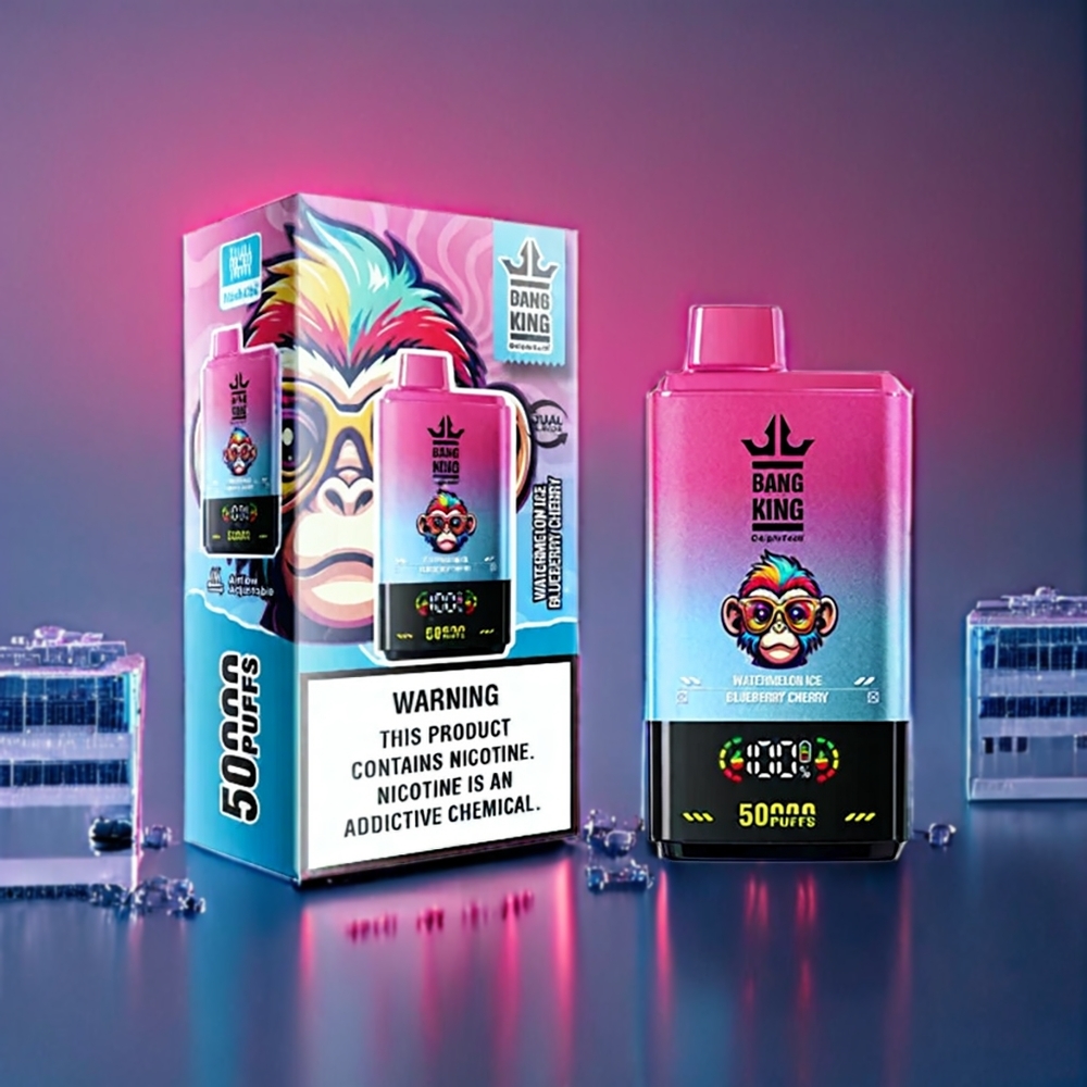 Bang King 50000 Engangs Vape Dansk Engros - Vandmelon, Blåbær, Kirsebær (50ml, 850mAh, Type-C)