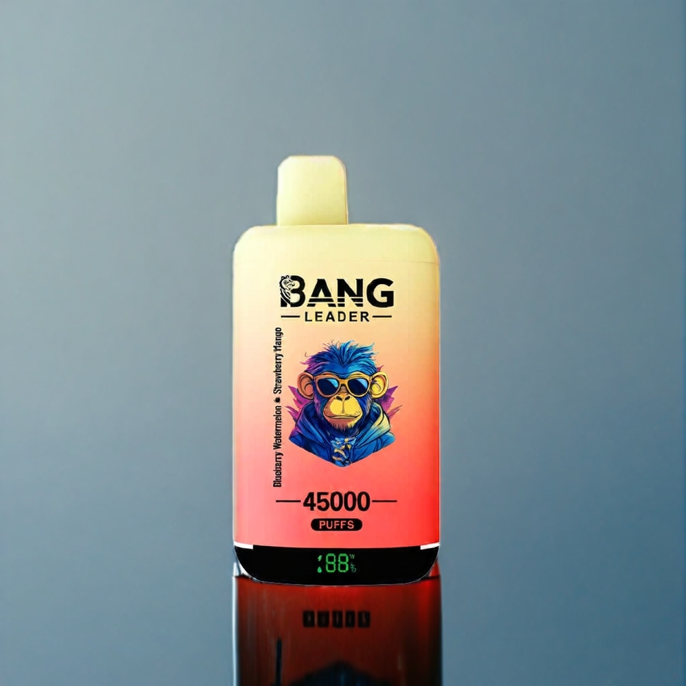 Bang Leader 45000 Puffs Dansk Engros Engangs vape med Smart Skærm og Blåbær-Vandmelon-Jordbær-Mango Smag