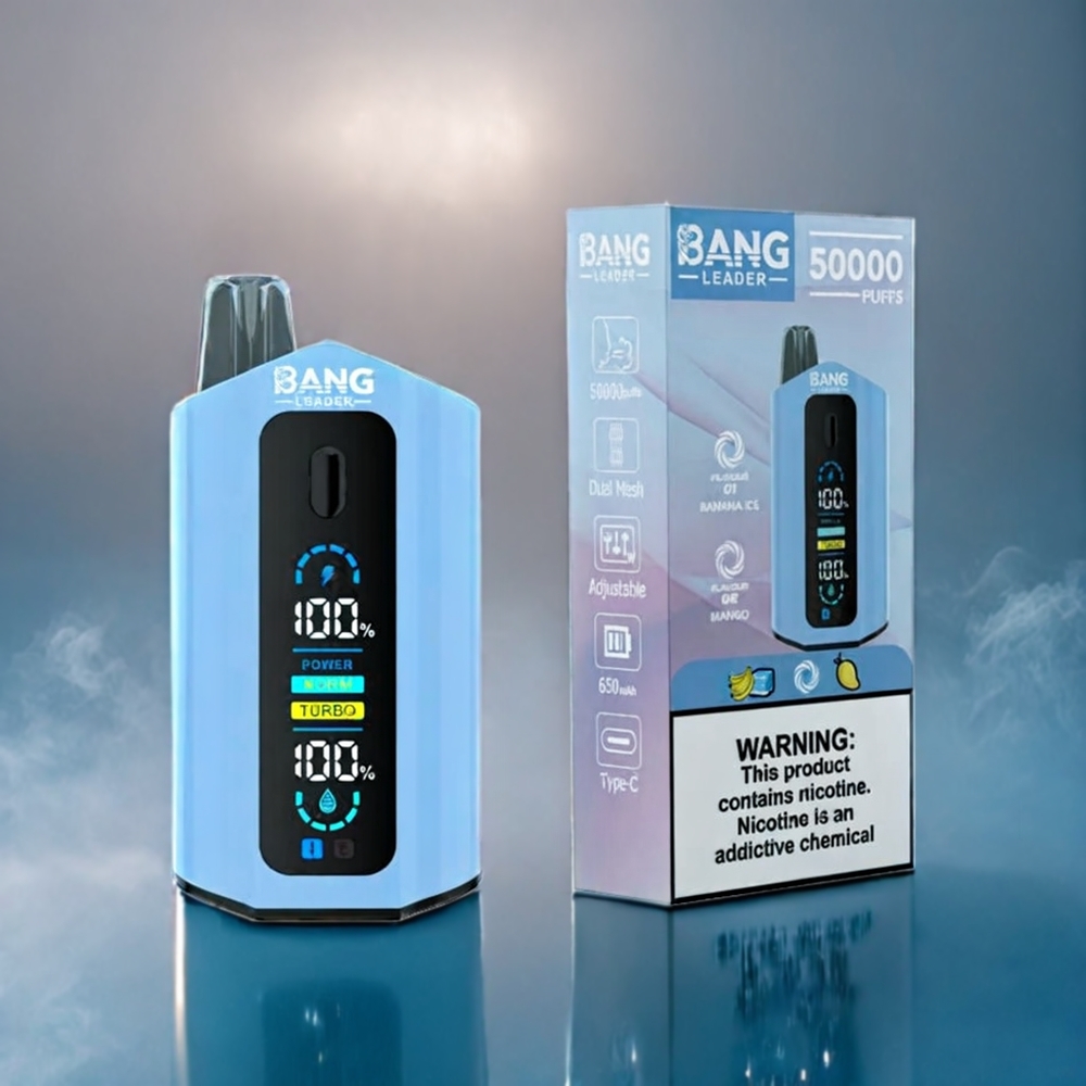 Bang Leader 50000 Puffs Dansk Engros Engangs vape Banan Is Mango med 36ml E-væske og Type-C Opladning