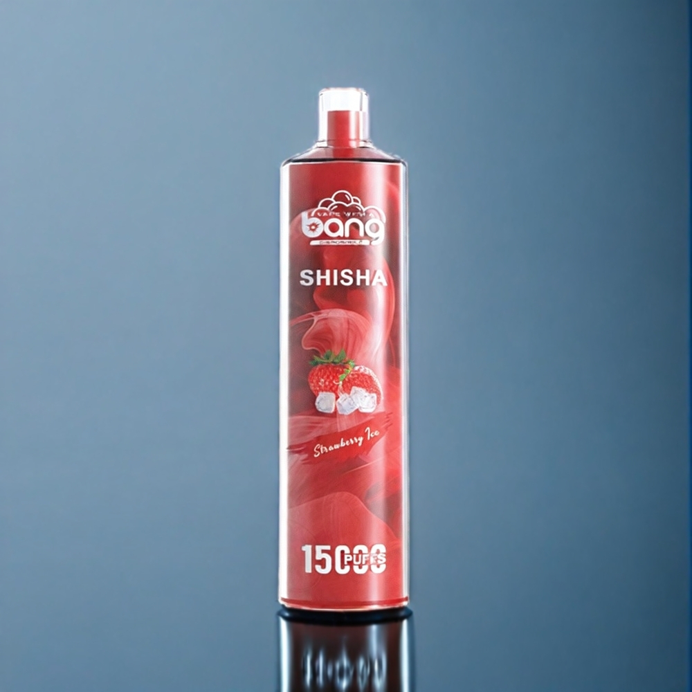 Bang Shisha 15000 Puffs Engangs Vape Dansk Engros med Jordbær Is, 23ml E-væske, Type-C Opladning