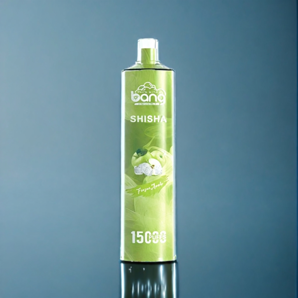 Bang Shisha 15000 Puffs Engangs vape Dansk Engros med 23ml E-væske, Type-C Opladning og Frozen Æble (Iskoldt Æble)