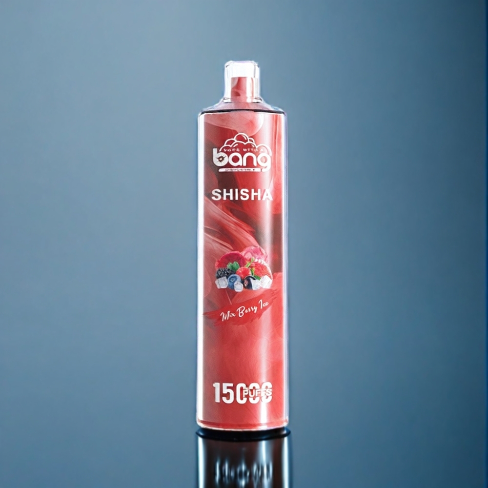 Bang Shisha 15000 Puffs Engangs vape Dansk Engros med Mix Bær Is, 23ml E-væske, Type-C Opladning, 600mAh Batteri