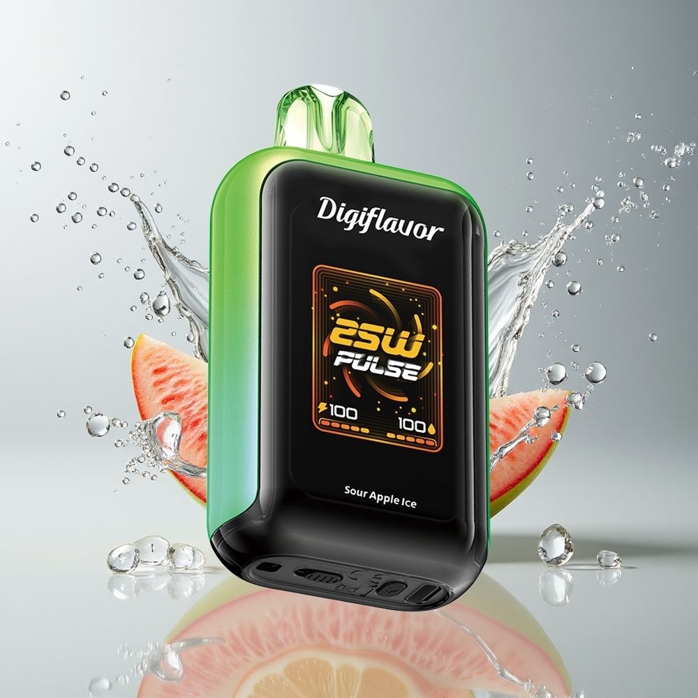 Digiflavor SKY 25.000 Puffs Dansk Engros Disposable Vape med Sour Apple Ice (16,0 mL, 5% Nikotin, Justerbar Luftflow)